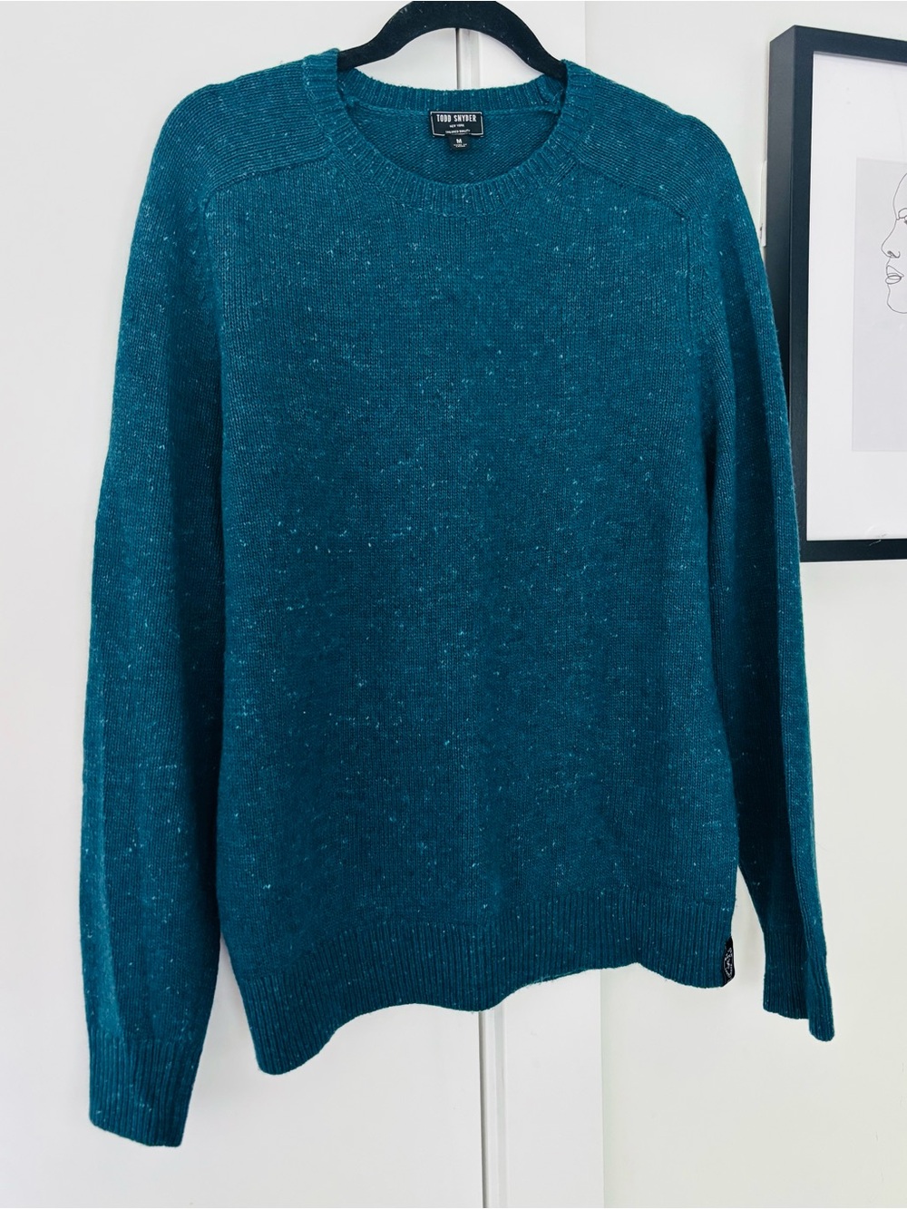 Todd Snyder Wool Blend Deep Ocean Blue crewneck sweater size medium